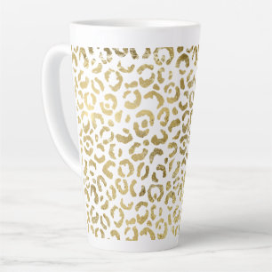Tasse Latte Empreinte de léopard Gold Glam