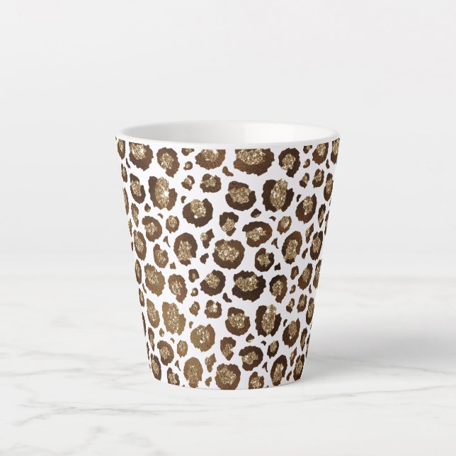 Tasse Latte Empreinte de léopard Parties scintillant or (Devant)