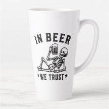 En bière, nous avons confiance squelette rafraîchi