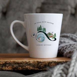 Tasse Latte En harmonie avec la nature   Monogramme rustique a