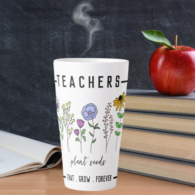 Tasse Latte Enseignants Plantes semences qui grandissent pour  (Créateur téléchargé)