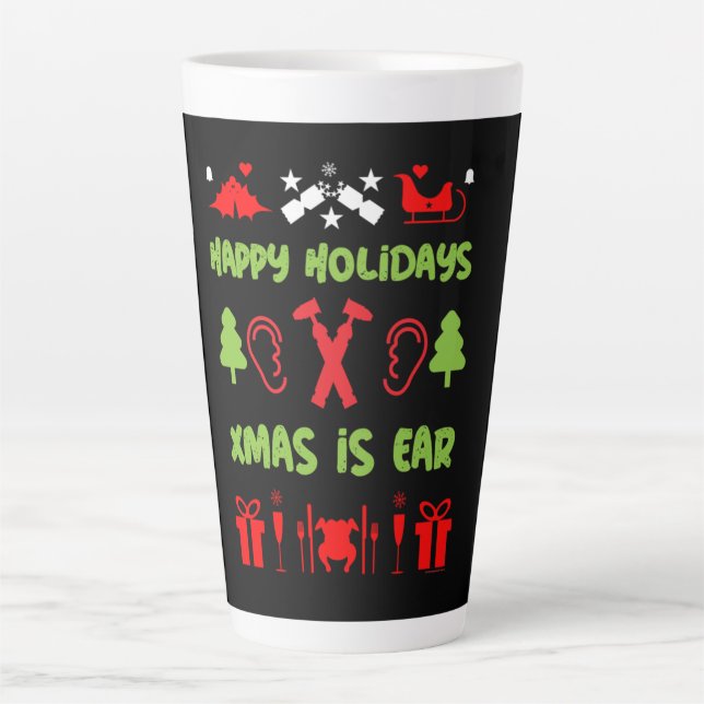 Tasse Latte ENT Otolaryngologie Otorhinolaryngologiste Xmas La (Devant)