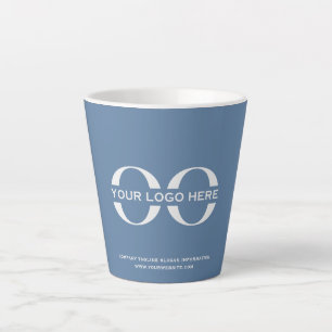 Tasse Latte Entreprise Entreprise Logo Bleu