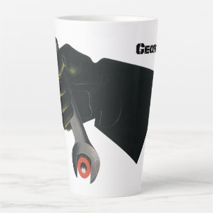 Tasse Latte Entreprise vintage, Fabrication Usine Machiniste