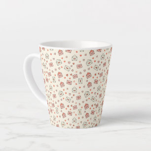 Tasse Latte Enveloppes Mignonnes & Cœurs Sans Couture pour la