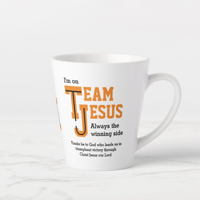 Tasse Latte ÉQUIPE élégante JESUS Christian Monogram (Droite)