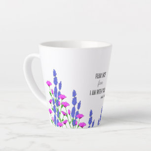 Tasse Latte Esaïe 41:10 Verse religieux chrétien floral