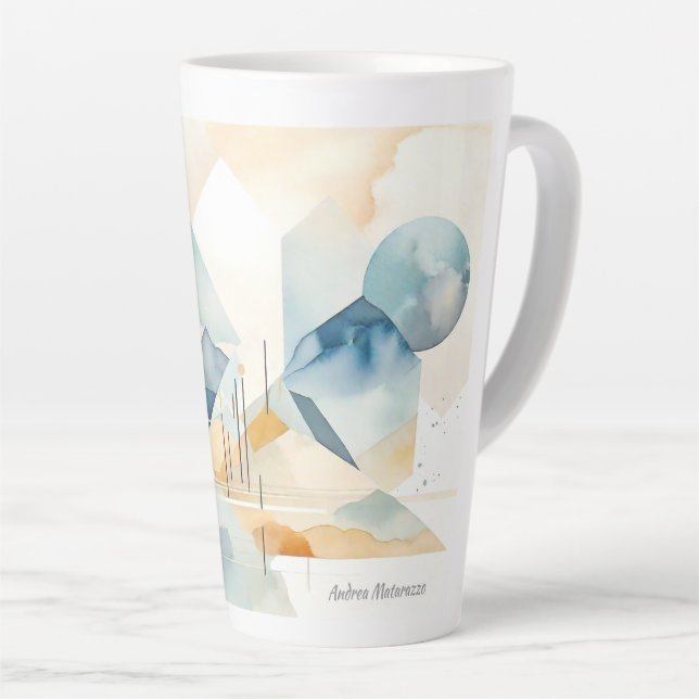 Tasse Latte Esprit Abstrait (Angle droit)