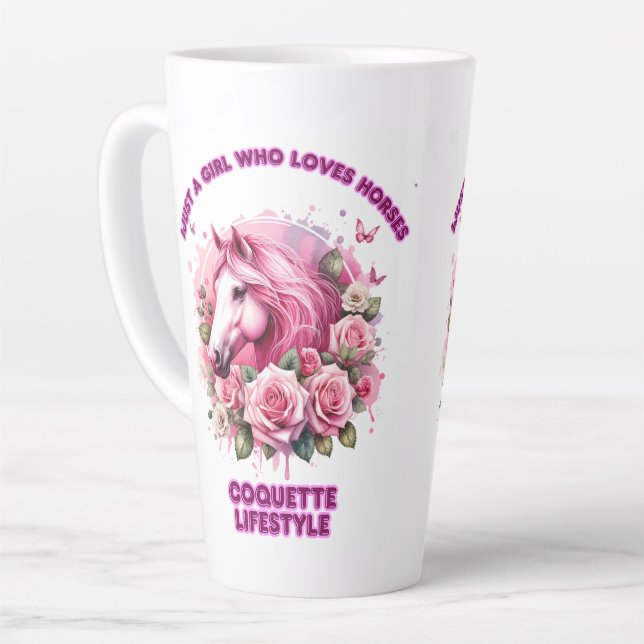 Tasse Latte "Esprit Rose sauvage" Coquette Femme T Chemise (Angle gauche)