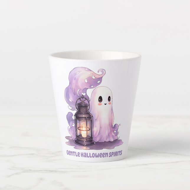 Tasse Latte Esprits doux d'Halloween (Devant)