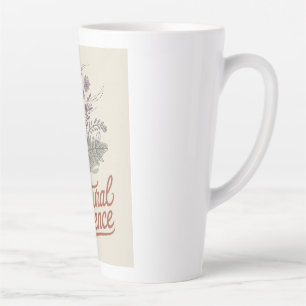 Tasse Latte Essence Naturelle Botanique Vintage Fleur Sauvage
