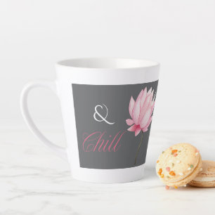 Tasse Latte Et Chill, Fleur de Lotus, Cadeau de Relaxation pou