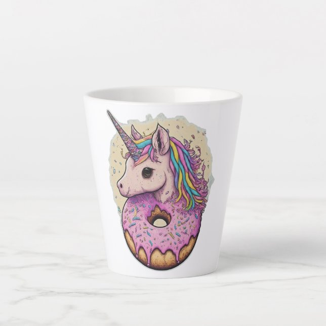 Tasse Latte Étincelle de Donut Unicorne (Devant)
