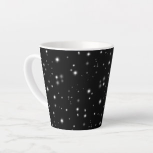Tasse Latte Étincelles de lumière noir et blanc