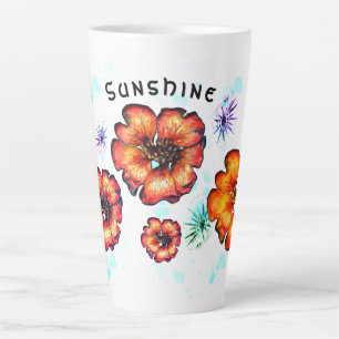 Tasse Latte Étoiles et fleurs d'araignée