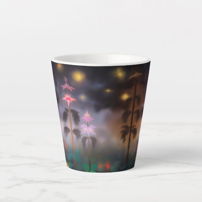 Tasse Latte Evening Flowers (Devant)