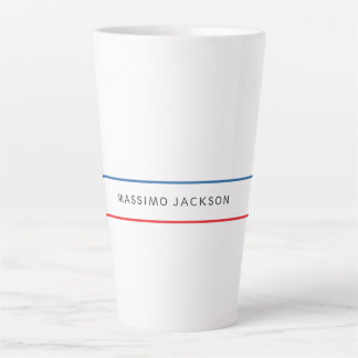Tasse Latte Exclusif Personnel Moderne Bleu Rouge Blanc