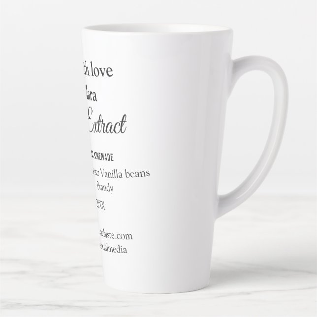 Tasse Latte Extrait de vanille fait maison ajouter les ingrédi (Droite)