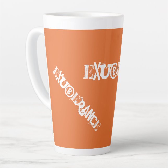 Tasse Latte Exuberance moderne Orange Bold Graffiti Typographi (Angle gauche)