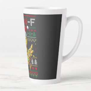 Tasse Latte F-CAW-F Poulet qui hurle Noël laid