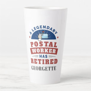 Tasse Latte Facteur retraité travailleur postal retraite blagu