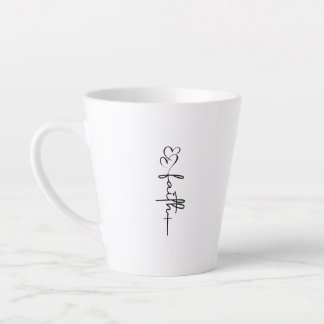 Tasse Latte Faith Hearts & Cross Christian Faith Design
