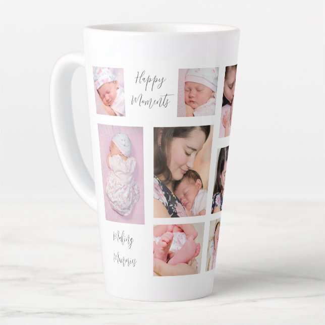 Tasse Latte Famille 11 Photo Collage Citations scientifiques (Angle gauche)