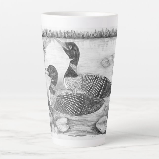 Tasse Latte Famille Loon (Devant)