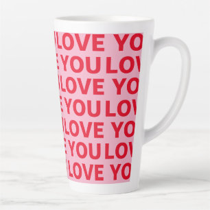Tasse Latte Fancy Romantic Rouge & Rose Amour Vous Motif