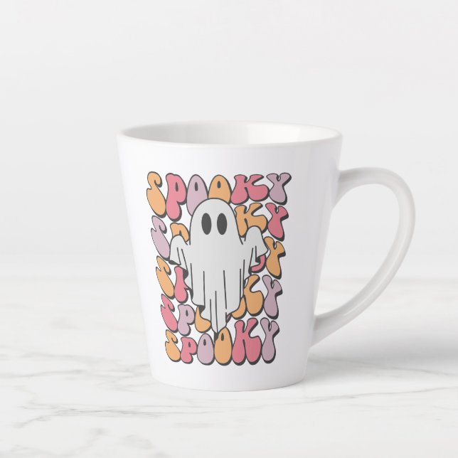 Tasse Latte Fantôme rétro éffrayant (Droite)
