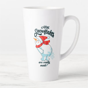 Tasse Latte Farer Snowman Comment Les Snowflakes Sont Vraiment