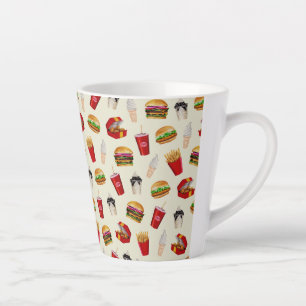 Tasse Latte Fast Food Burgers, Fries, Sundaes