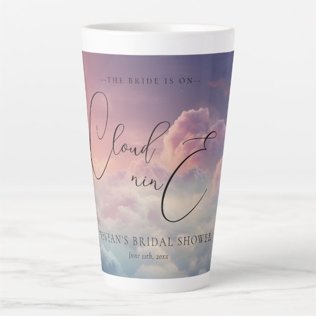 Tasse Latte Faveurs de mariage Nuage 9 Coucher de soleil rêveu (Devant)