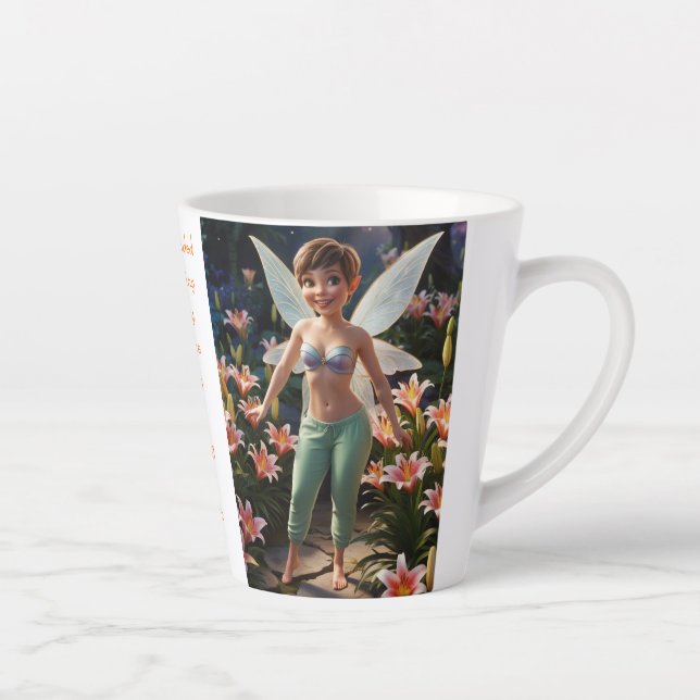 Tasse Latte Fée de la fleur de lys de truite  (Droite)