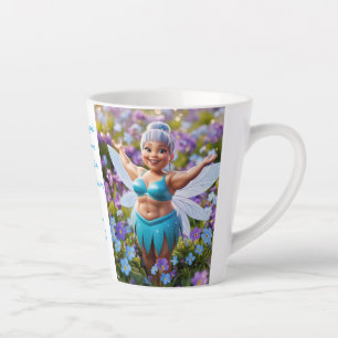 Tasse Latte Fée de la Fleur de Ne m'oubliez pas