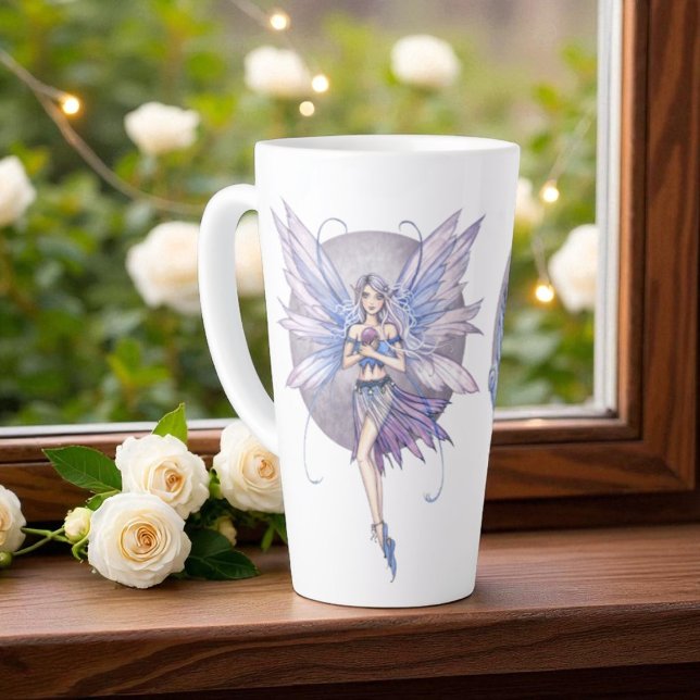 Tasse Latte Fées de lune bleu et pourpre (Créateur téléchargé)