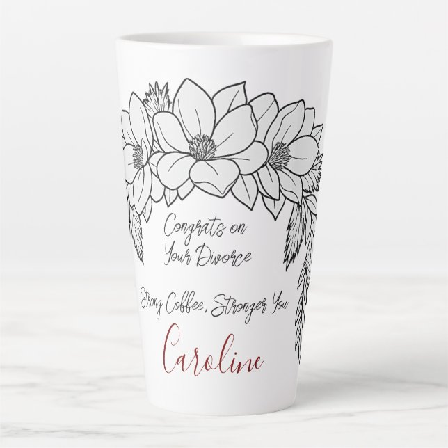 Tasse Latte Félicitations à votre amoureux du café fort Divorc (Devant)