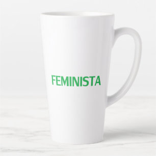 Tasse Latte Feministe féministe en espagnol vert blanc moderne