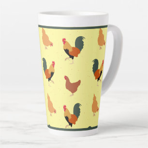 Tasse Latte Ferme de coqs et poules