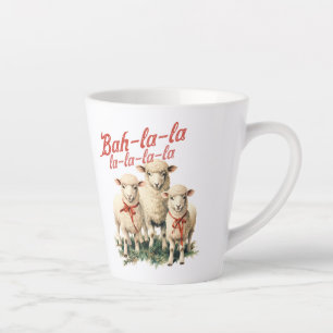 Tasse Latte Ferme rétro bah la trois moutons Noël