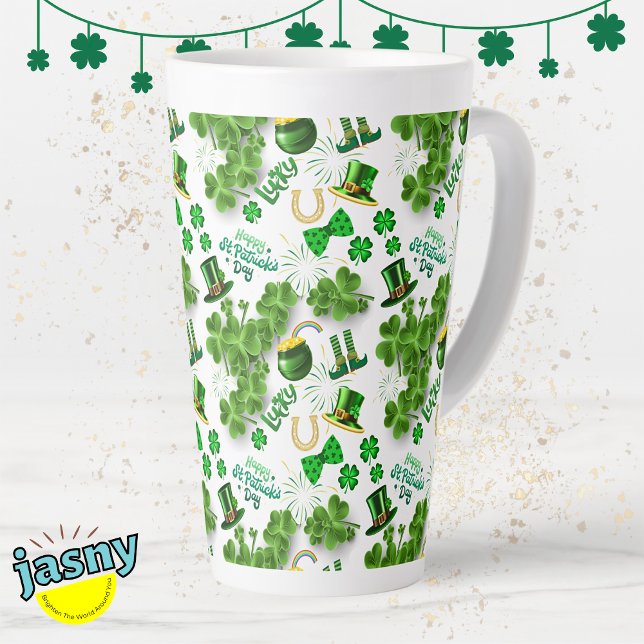 Tasse Latte Festive St. Patrick's Day irlandais inspiré (Créateur téléchargé)