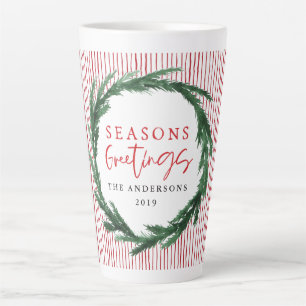 Tasse Latte Fête de la bande rouge et de l'aquarelle