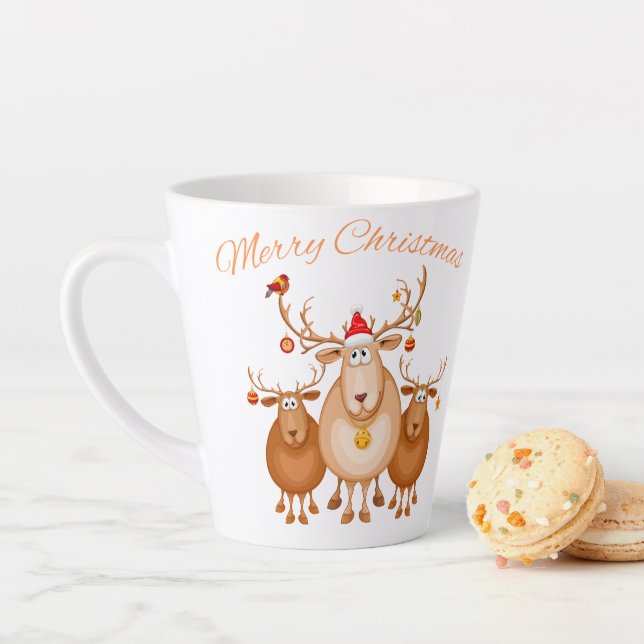 Tasse Latte Fête de Noël- Rendeer-Mug (En situation)