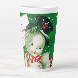 Tasse Latte Fête de Noël rétro vintage
