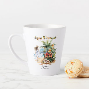 Tasse Latte Fête des fleurs d'Aloha Beach pour la retraite des