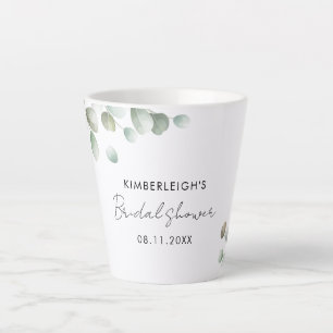 Tasse Latte Fête des mariées de script Eucalyptus personnalisé