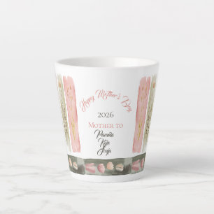Tasse Latte Fête des Mères 2026 Coups de Pinceau Fleurs Sauvag
