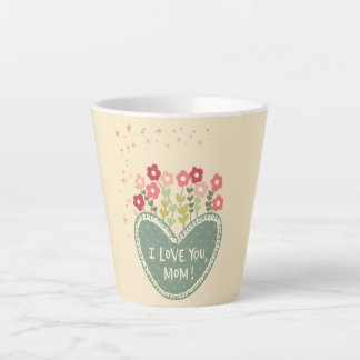 Tasse Latte Fête des Mères, Fleurs dans un amour , Élégant, Si