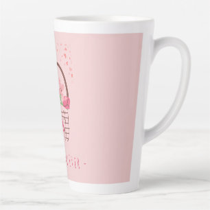 Tasse Latte Fête des Mères, Meilleure Mère, avec Belle Fleur 