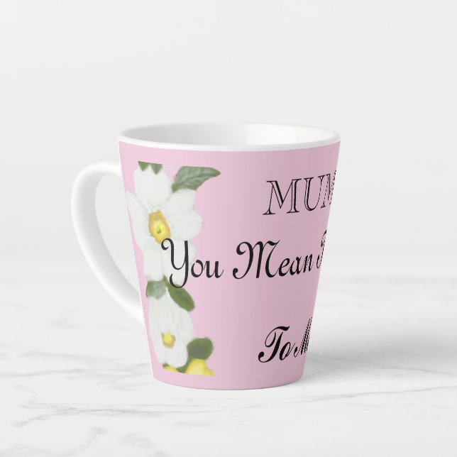 Tasse Latte Fête des mères modifiable (Angle gauche)